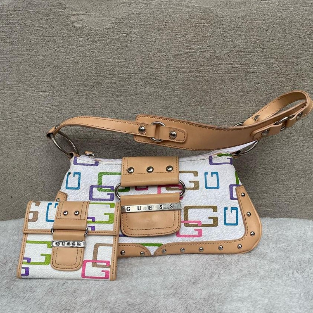 Guess Y2K McBling Mini Shoulder Bag Baguette and Wallet